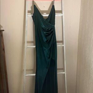 Chic Asymmetrical Green Dress